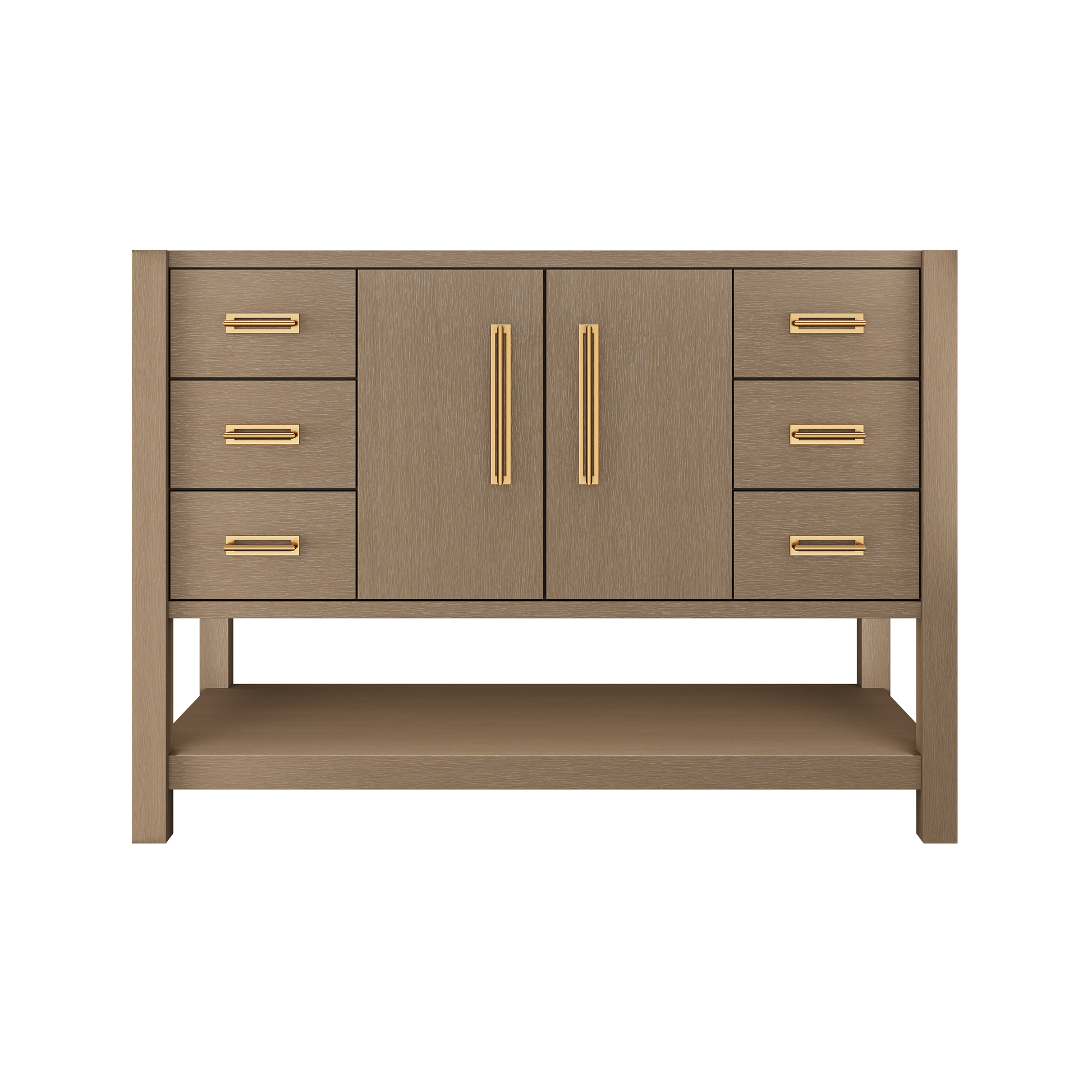 Kiawah Single Extra-Wide Bath Vanity 48in Smoked Modern Satin Gold