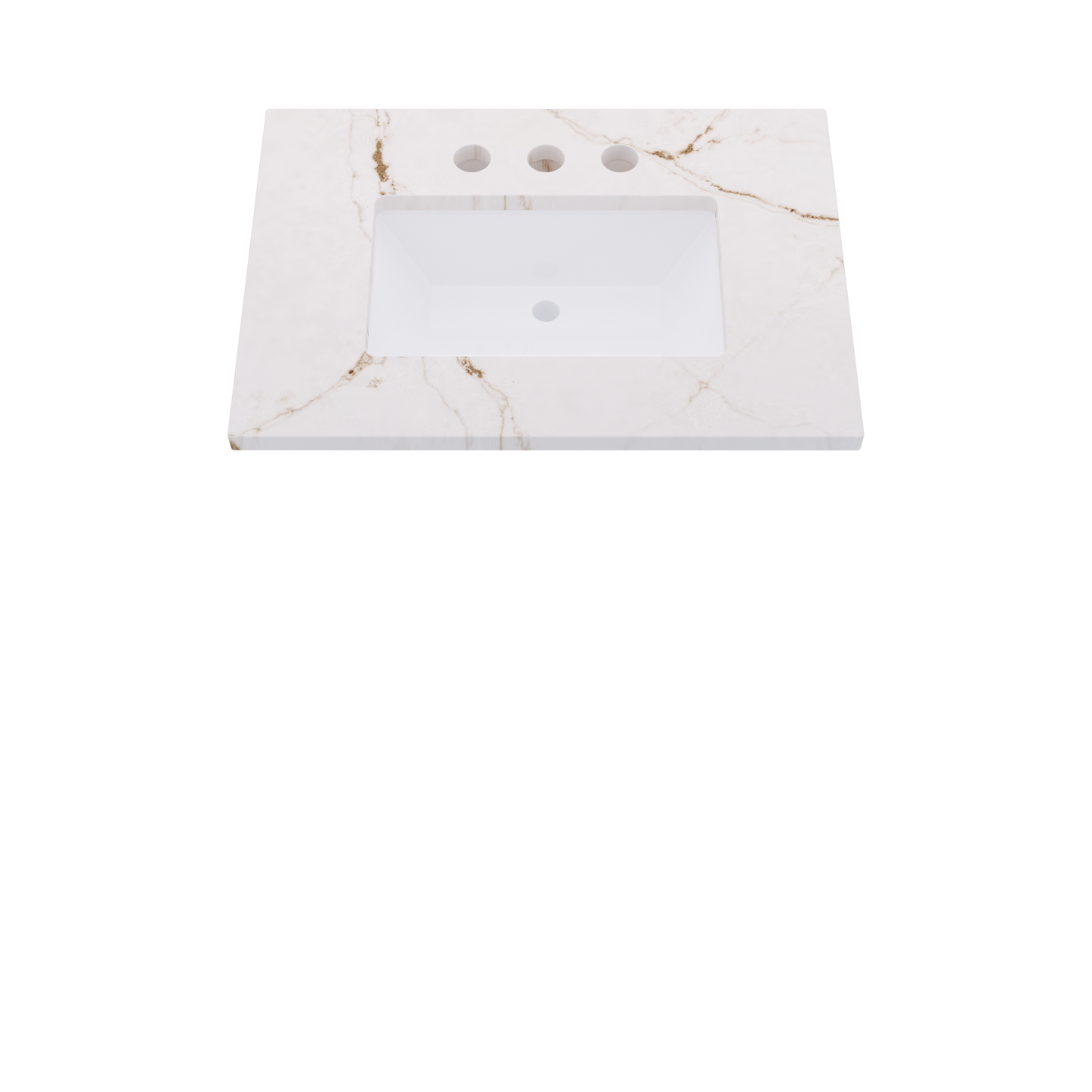 31" Vanderloc Silestone® Quartz Bathroom Vanity Top | Single Rectangle Sink | Centered in Versailles Ivory