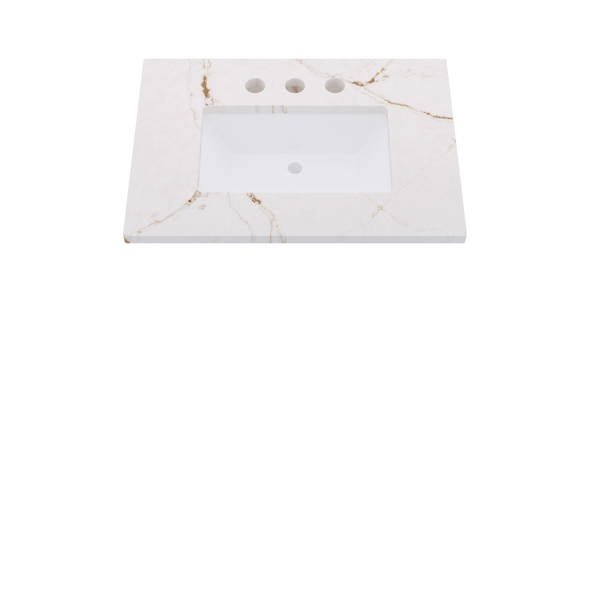 31" Vanderloc Silestone® Quartz Bathroom Vanity Top | Single Rectangle Sink | Centered in Versailles Ivory