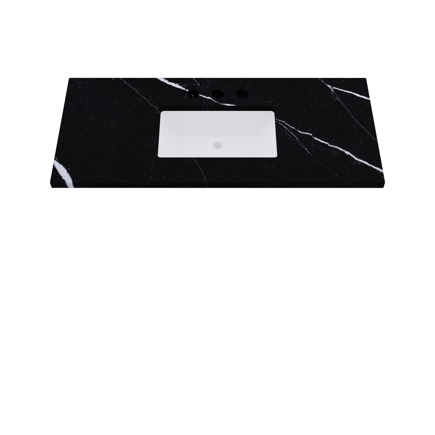 49" Vanderloc Silestone® Quartz Bathroom Vanity Top | Single Rectangle Sink | Centered in Eternal Marquina