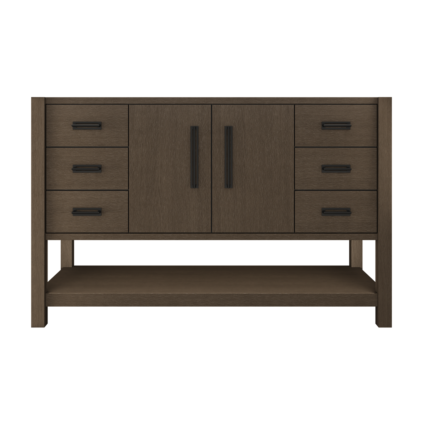 Kiawah Single Extra-Wide Bath Vanity 54in Russet Shadow Matte Black