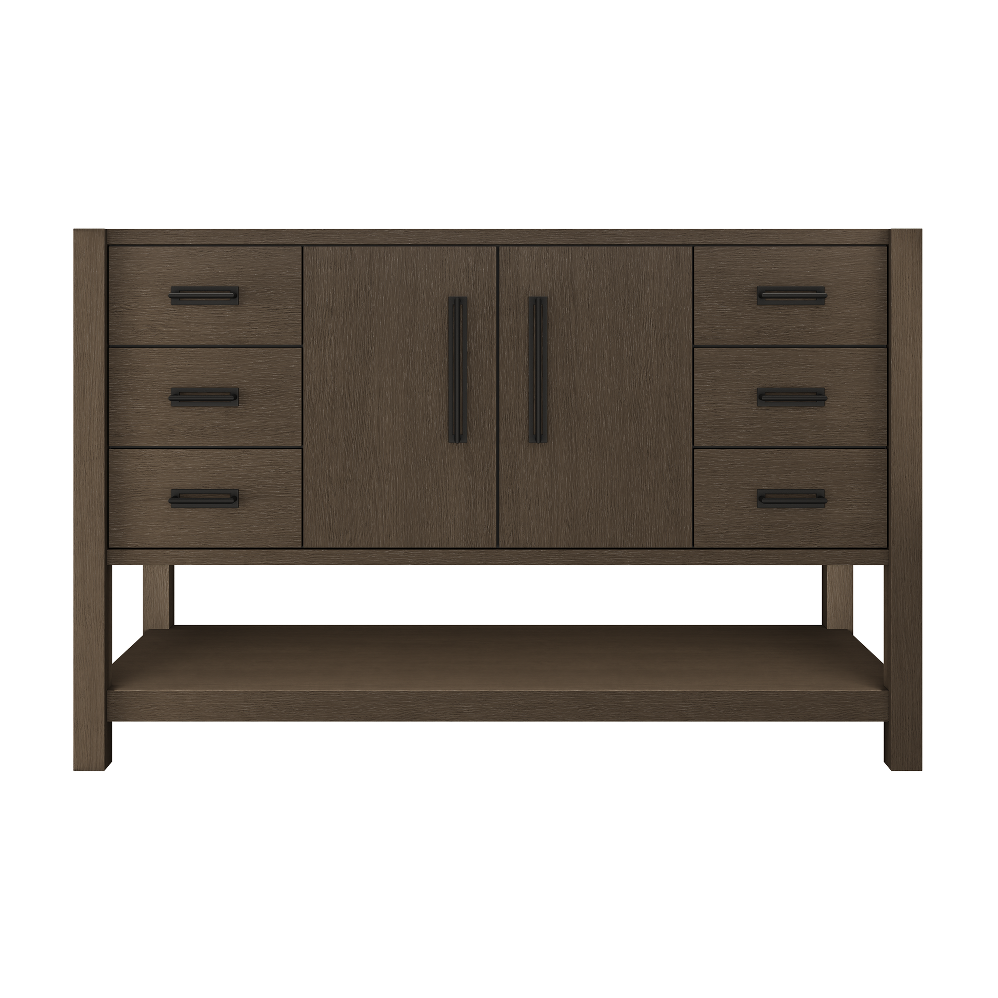 Kiawah Single Extra-Wide Bath Vanity 54in Russet Shadow Matte Black