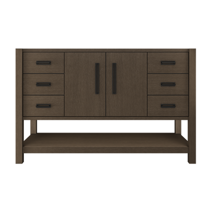 Kiawah Single Extra-Wide Bath Vanity 54in Russet Shadow Matte Black