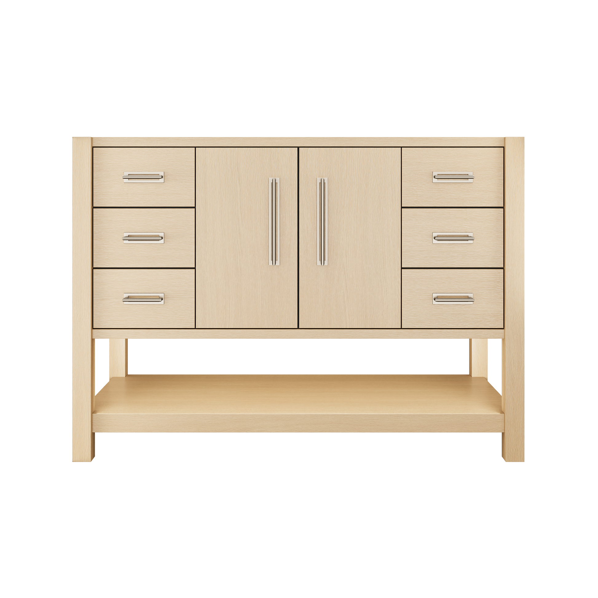 Kiawah Single Extra-Wide Bath Vanity 48in Natural Weathered Satin Nickel