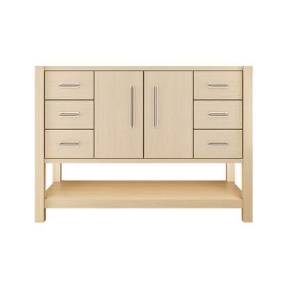 Kiawah Single Extra-Wide Bath Vanity 48in Natural Weathered Satin Nickel