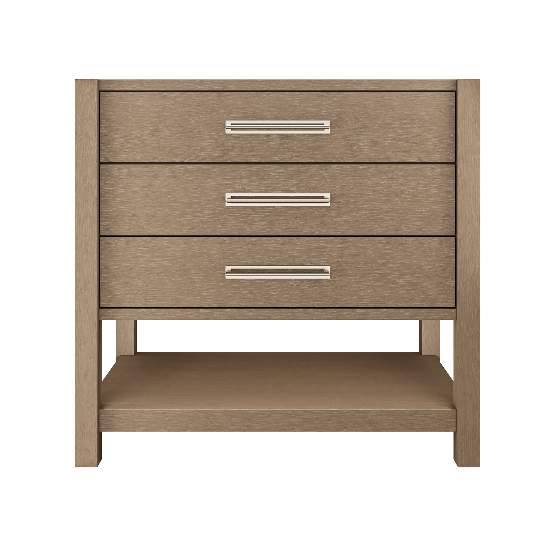 Kiawah 3-Drawer Single Bath Vanity 36in Smoked Modern Satin Nickel