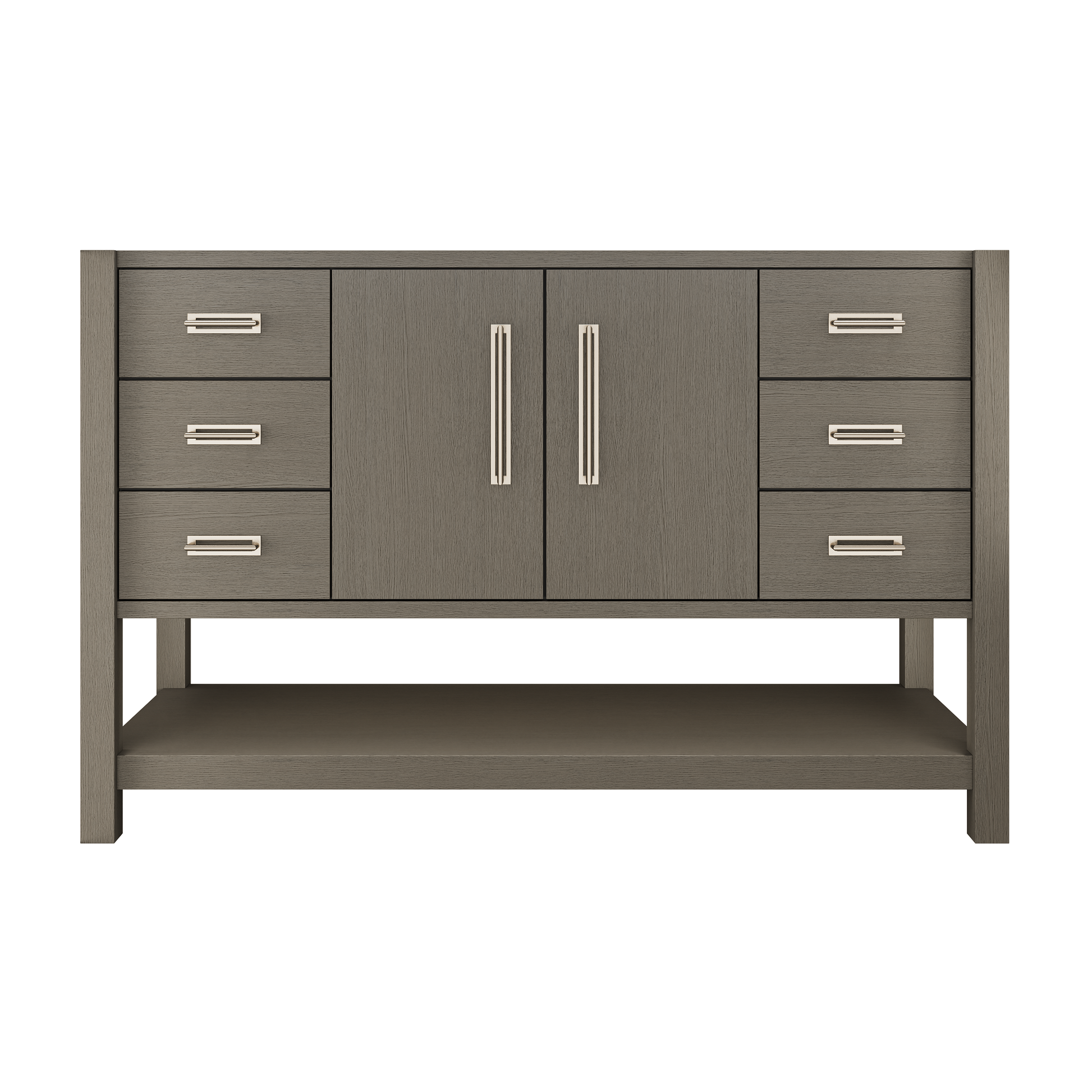 Kiawah Single Extra-Wide Bath Vanity 54in Gray Weathered Satin Nickel