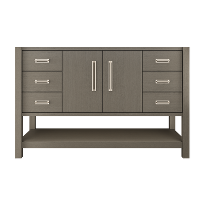 Kiawah Single Extra-Wide Bath Vanity 54in Gray Weathered Satin Nickel
