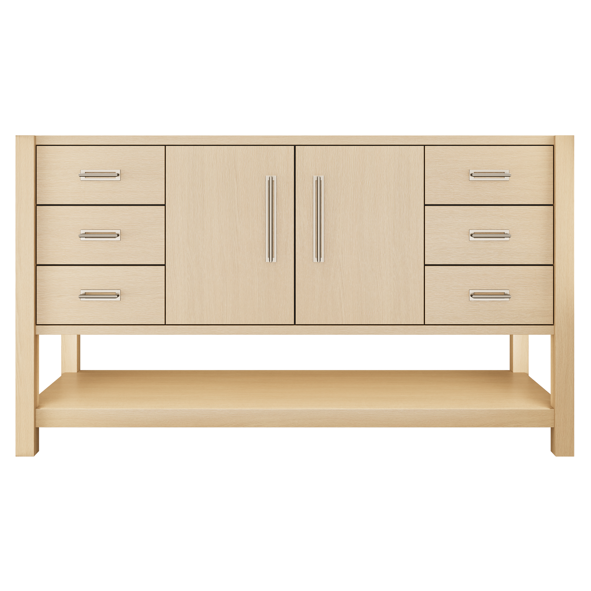 Kiawah Single Extra-Wide Bath Vanity 60in Natural Weathered Satin Nickel