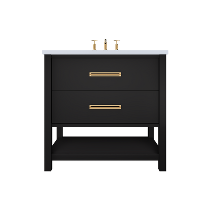 Vanderloc Kiawah Two-Drawer Single Sink 30" - Noir