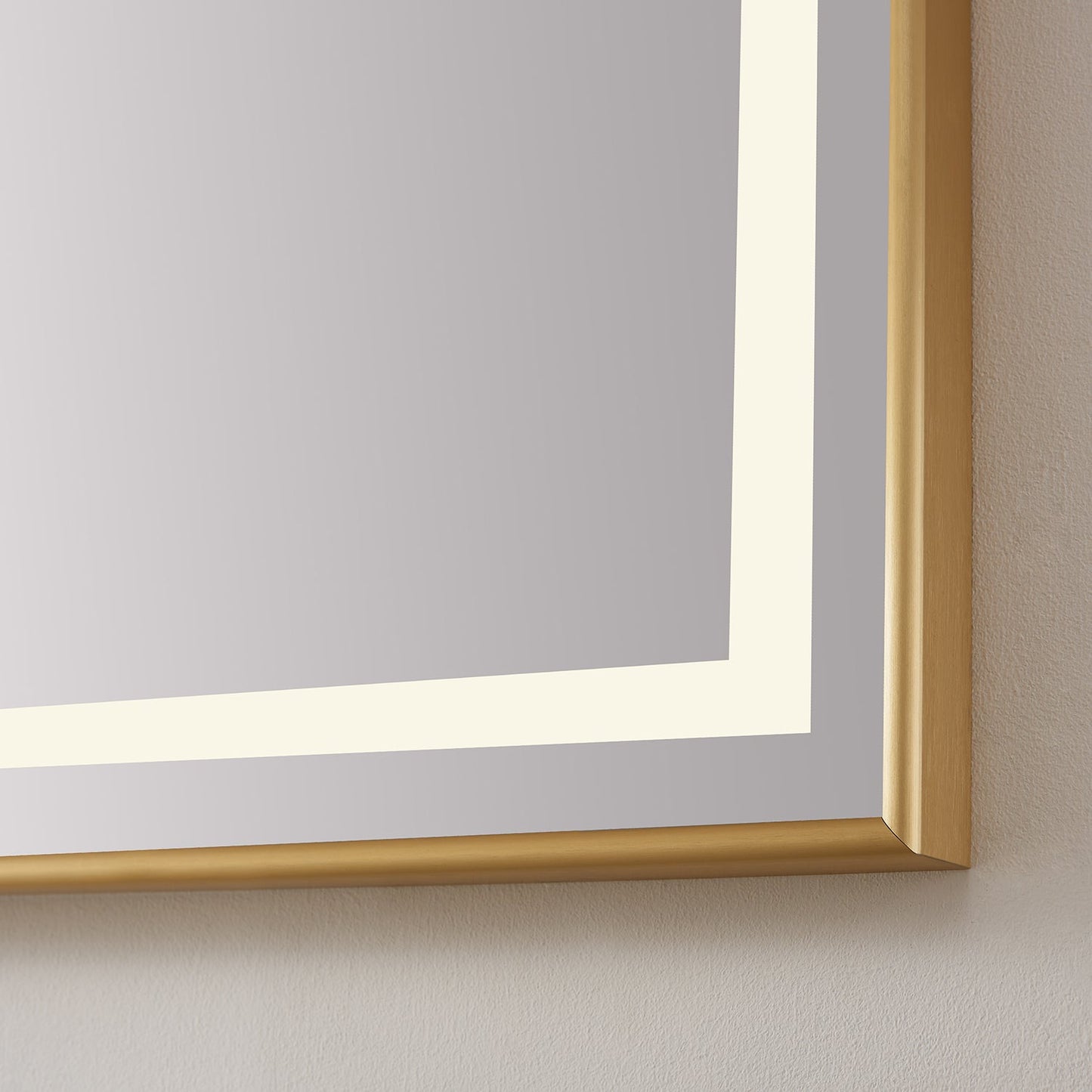 Vinnova, Teruel 24" Rectangular Aluminum Framed LED Wall Mount Bathroom Vanity Mirror in Gold
