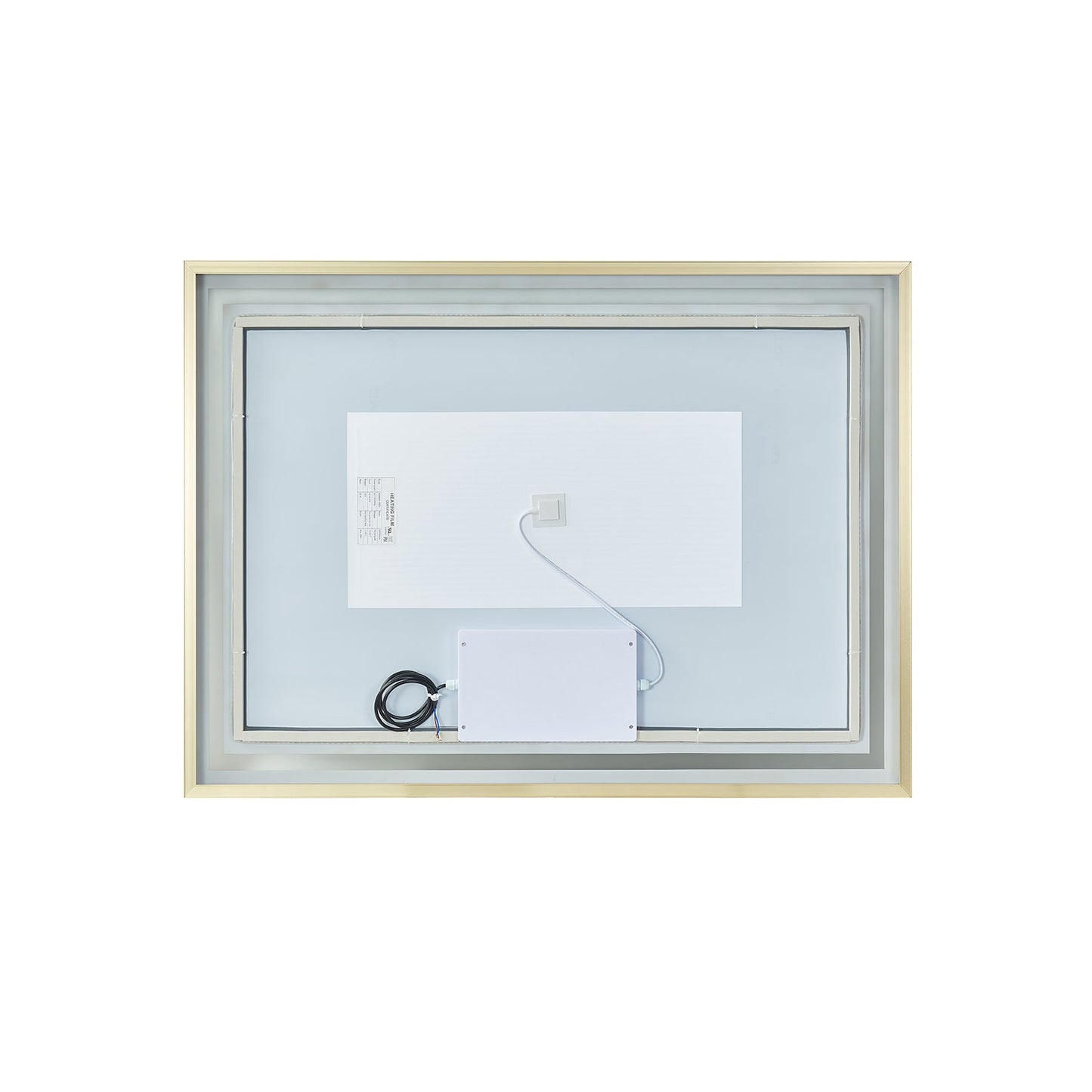 Vinnova, Teruel 24" Rectangular Aluminum Framed LED Wall Mount Bathroom Vanity Mirror in Gold
