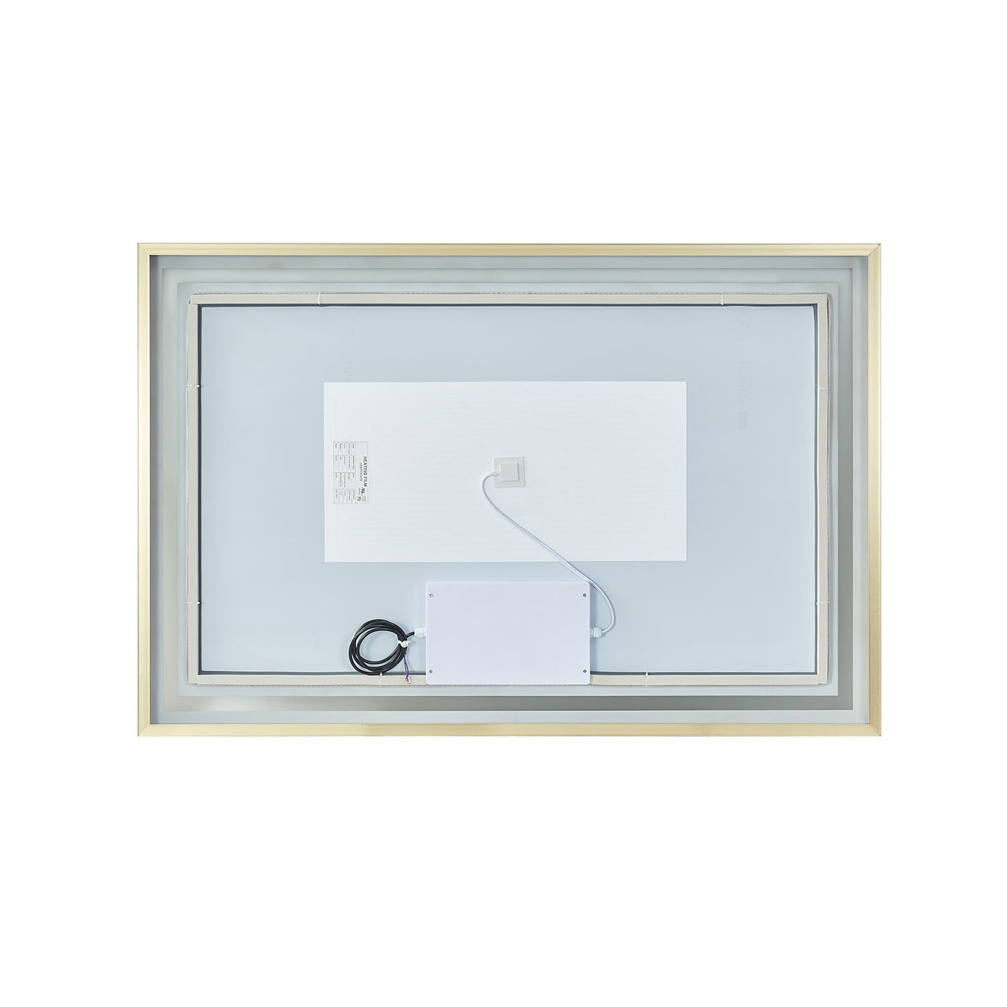 Vinnova, Teruel 48" Rectangular Aluminum Framed LED Wall Mount Bathroom Vanity Mirror in Gold