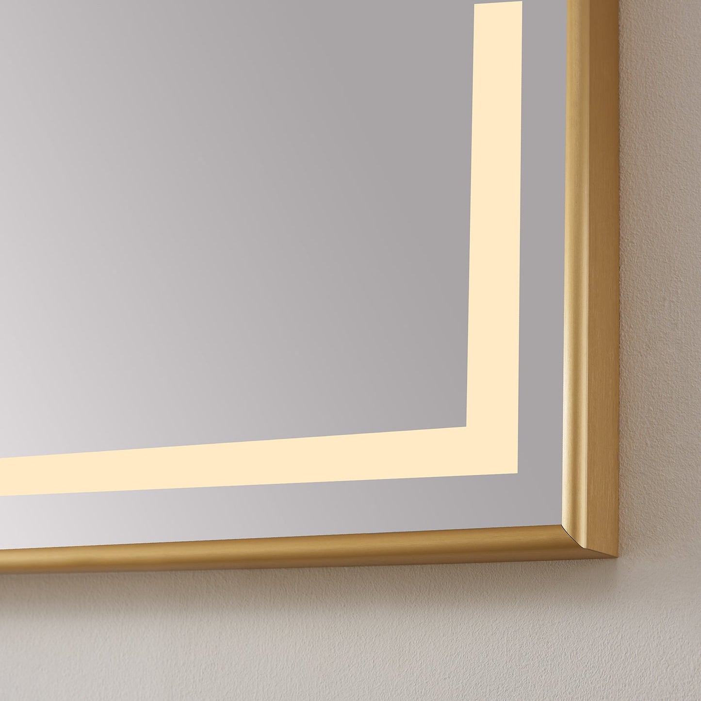 Vinnova, Teruel 60" Rectangular Aluminum Framed LED Wall Mount Bathroom Vanity Mirror in Gold
