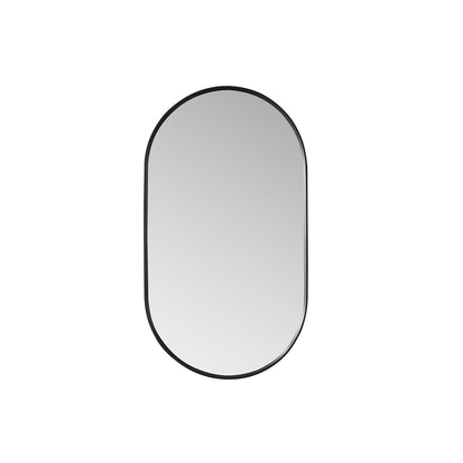Vinnova, Miajadas 20 in. W x 36 in. H Oval Metal Wall Mirror in Brushed Black