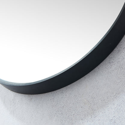 Vinnova, Miajadas 20 in. W x 36 in. H Oval Metal Wall Mirror in Brushed Black