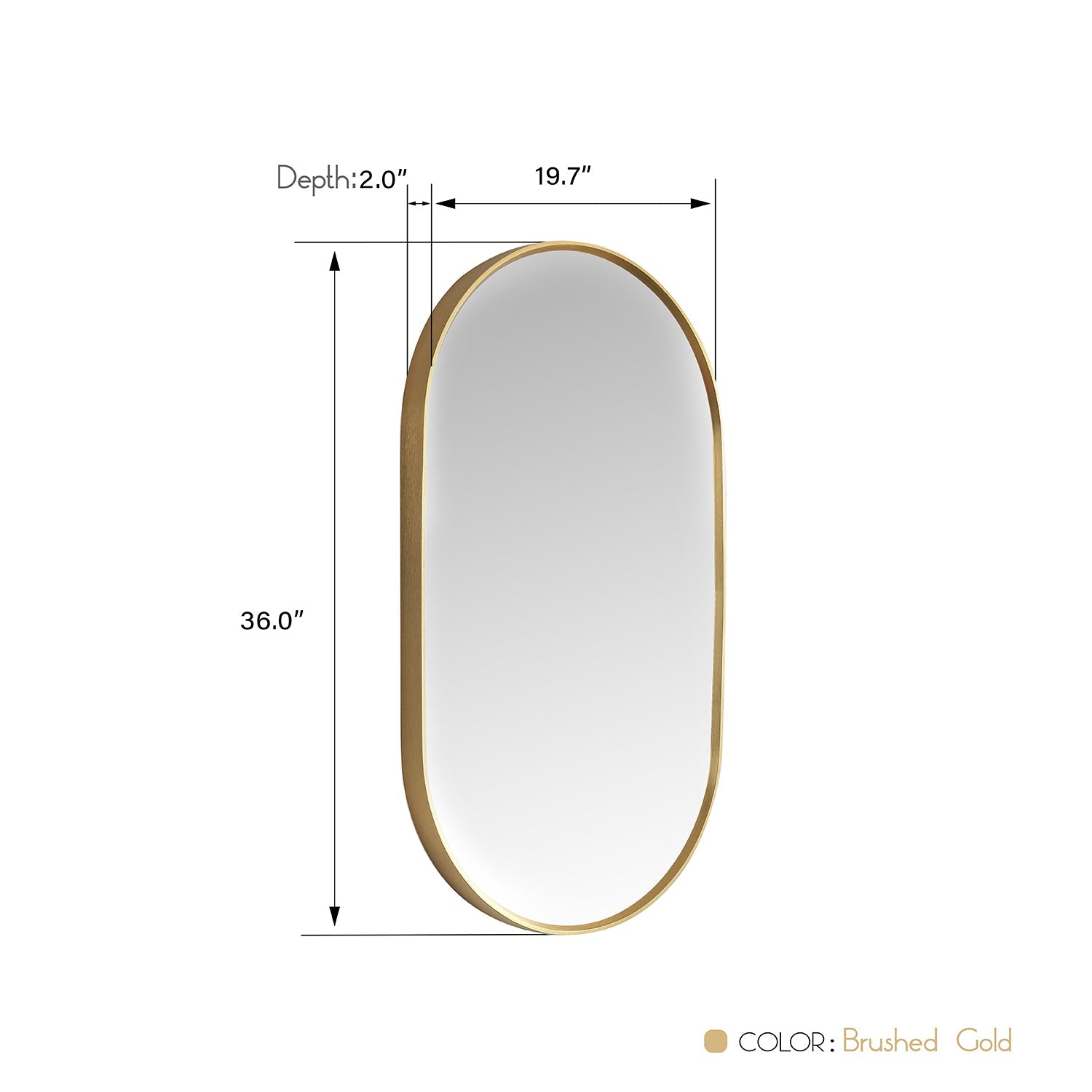 Vinnova Miajadas 20-inch bathroom vanity in Brushed Gold — view 8