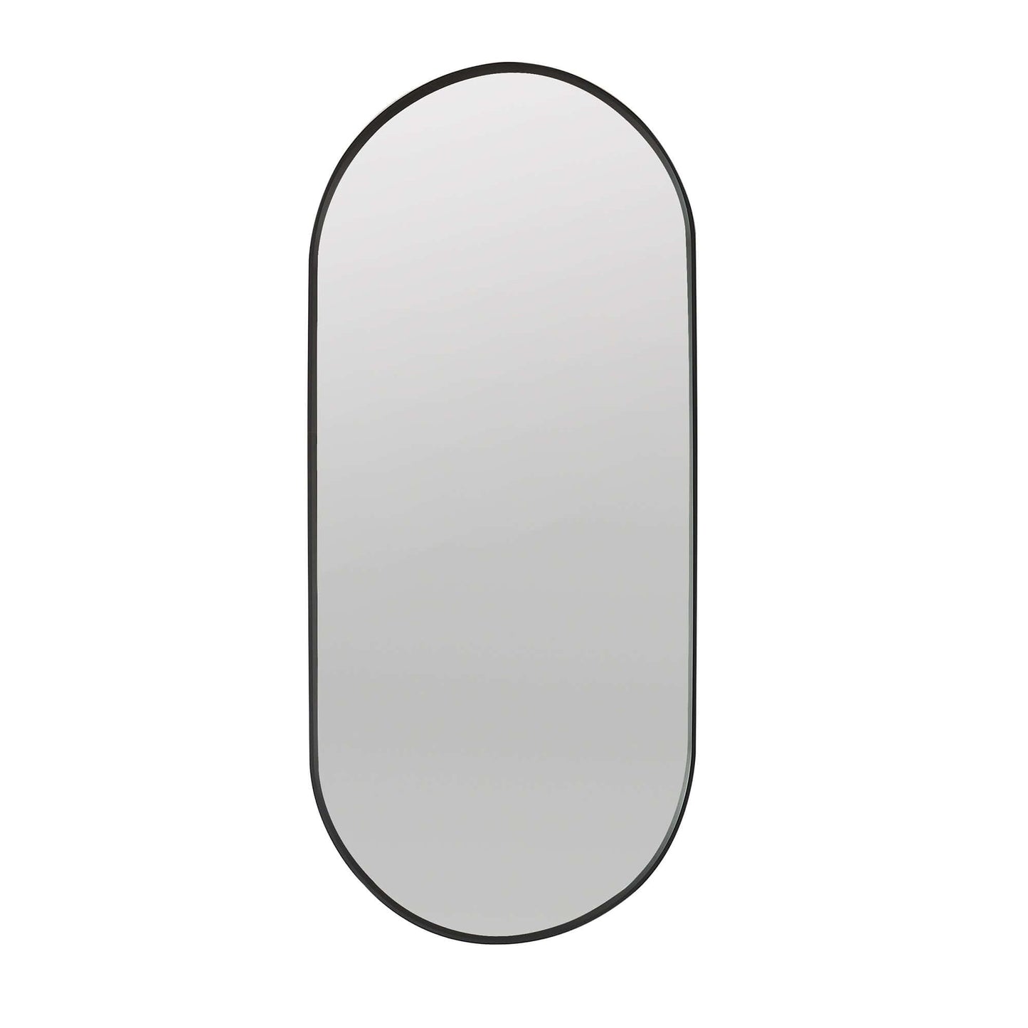 Vinnova, Miajadas 19.7 in. W x 45 in. H Oval Aluminum Framed Wall Mount Bathroom Vanity Mirror in Brushed Black