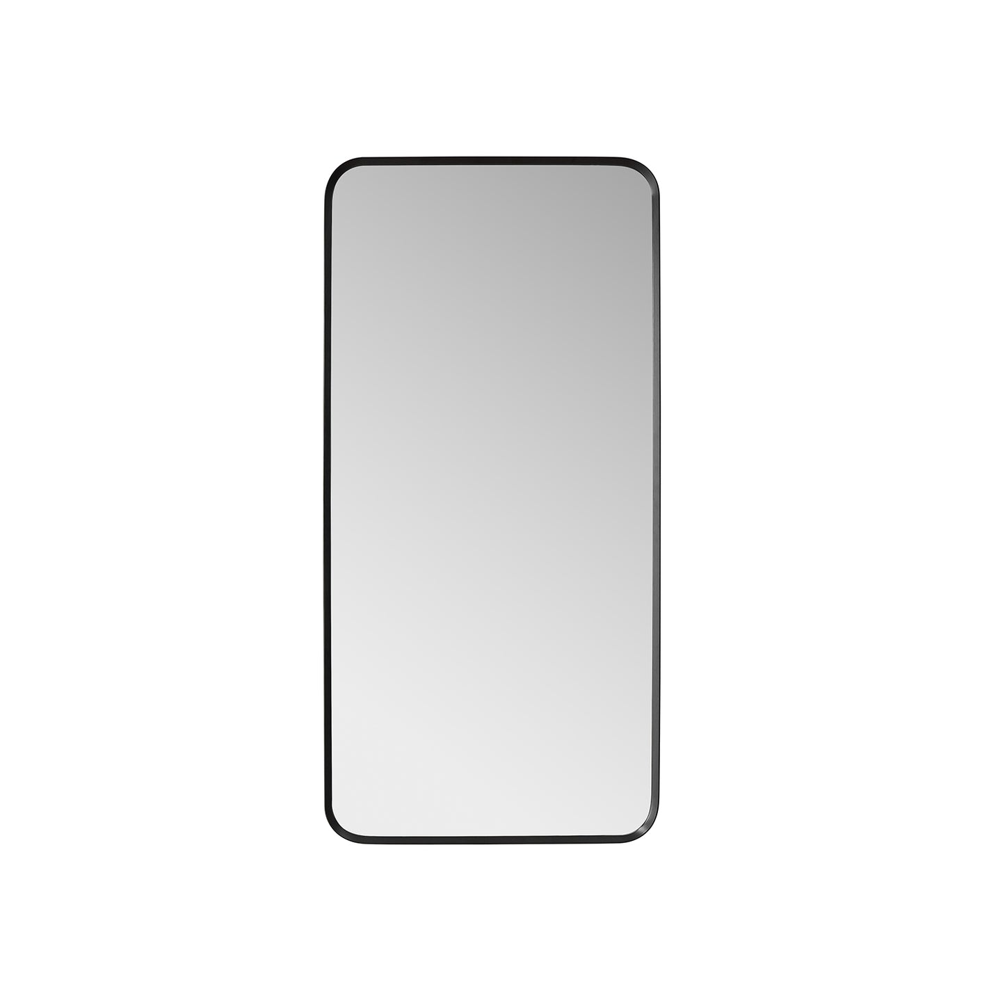 Vinnova, Mutriku 18 in. W x 36 in. H Rectangle Metal Wall Mirror in Brushed Black