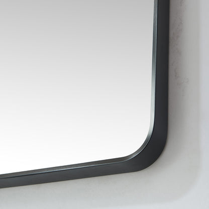 Vinnova, Mutriku 18 in. W x 36 in. H Rectangle Metal Wall Mirror in Brushed Black