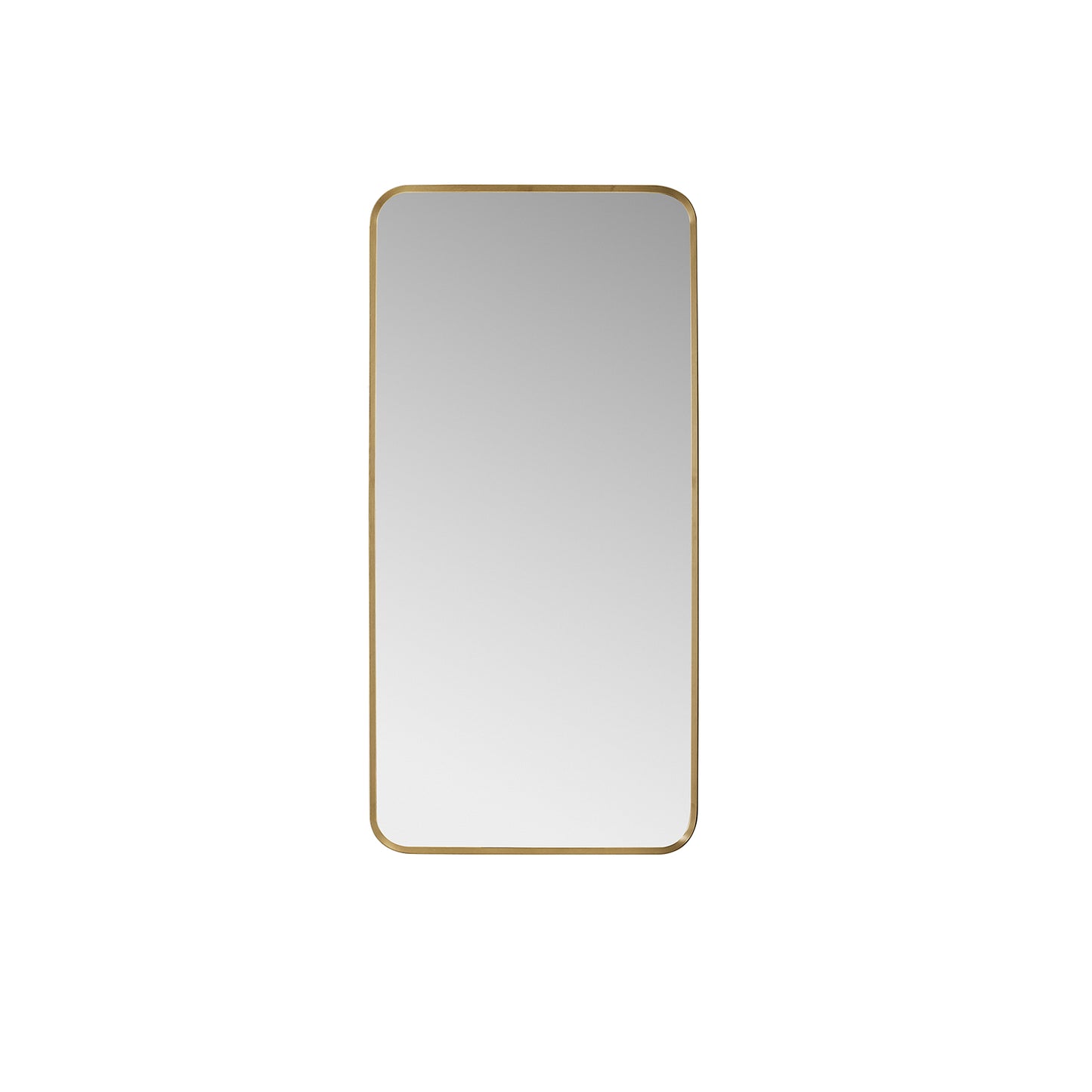 Vinnova, Mutriku 18 in. W x 36 in. H Rectangle Metal Wall Mirror in Brushed Gold