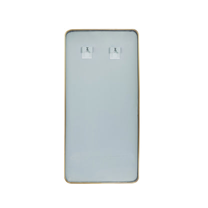 Vinnova, Mutriku 18 in. W x 36 in. H Rectangle Metal Wall Mirror in Brushed Gold