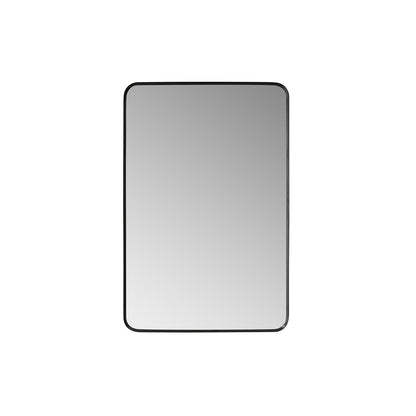 Vinnova, Mutriku 24 in. W x 36 in. H Rectangle Metal Wall Mirror in Brushed Black