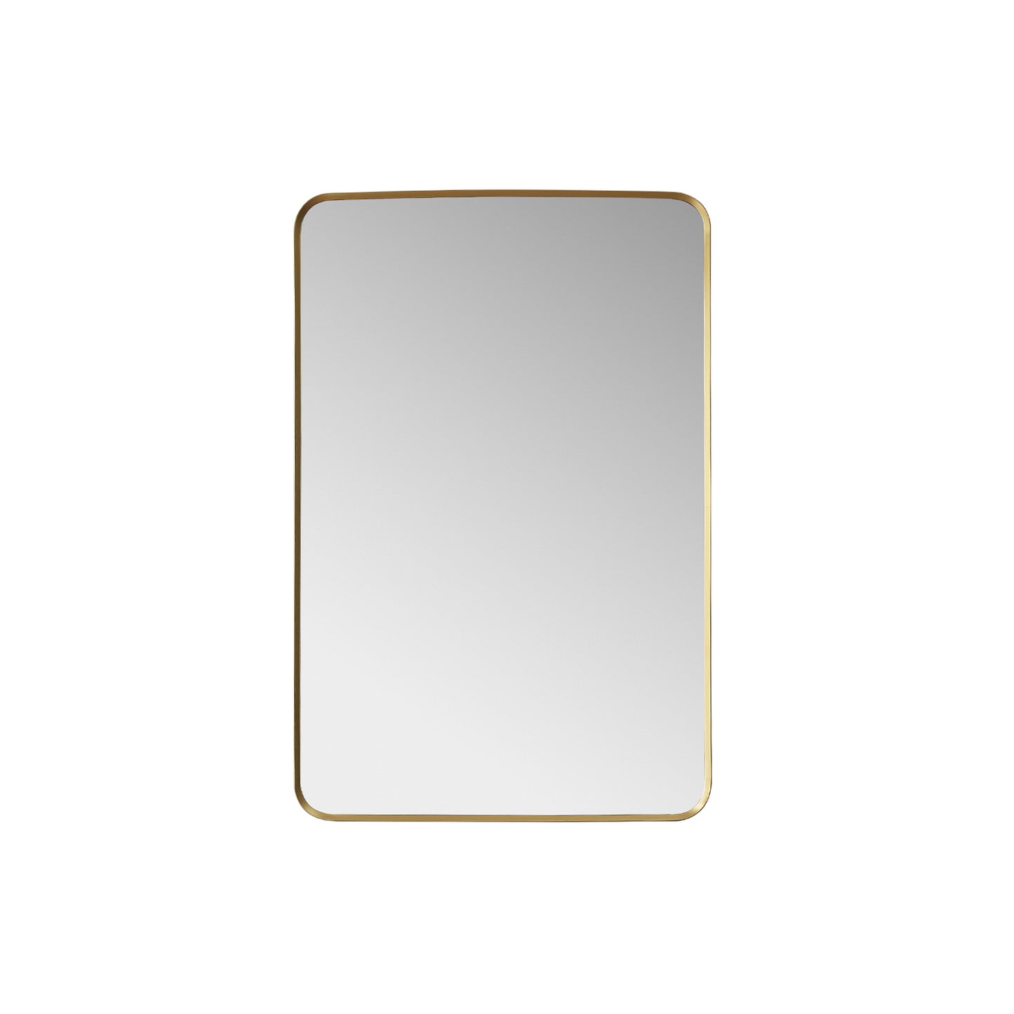 Vinnova, Mutriku 24 in. W x 36 in. H Rectangle Metal Wall Mirror in Brushed Gold