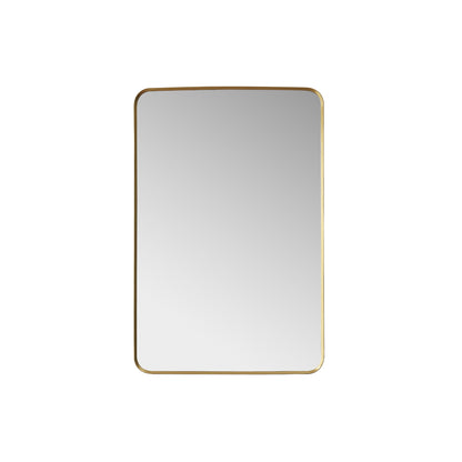 Vinnova, Mutriku 24 in. W x 36 in. H Rectangle Metal Wall Mirror in Brushed Gold