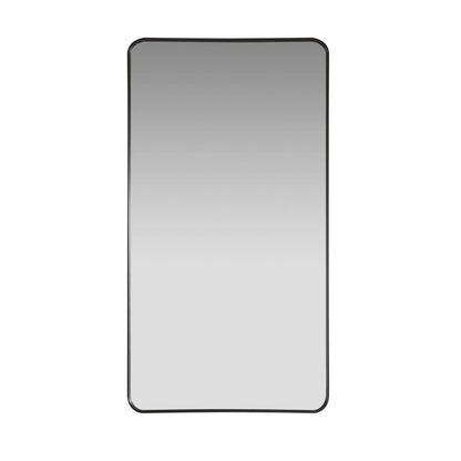 Vinnova, Mutriku 24 in. W x 45 in. H Rectangle Aluminum Framed Wall Mount Bathroom Vanity Mirror in Brushed Black