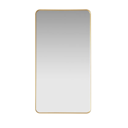 Vinnova, Mutriku 24 in. W x 45 in. H Rectangle Aluminum Framed Wall Mount Bathroom Vanity Mirror in Brushed Gold