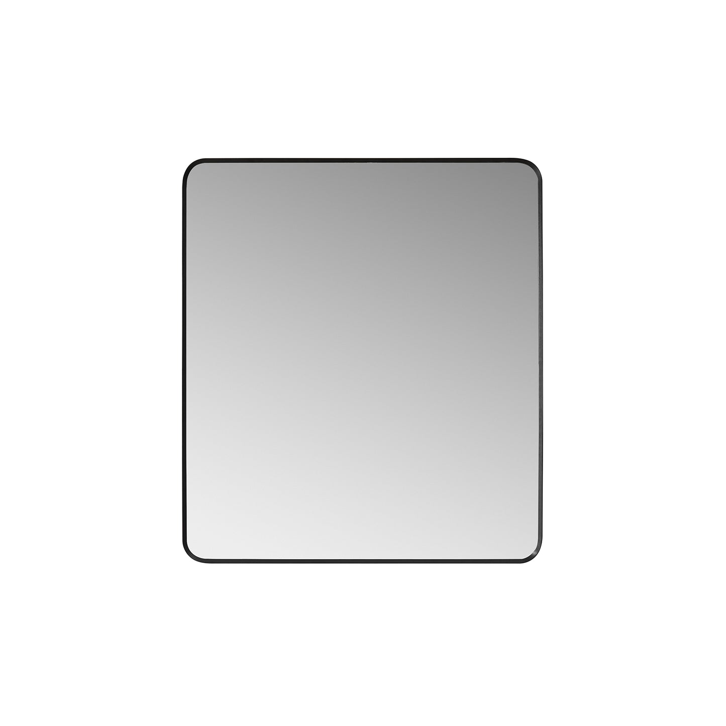 Vinnova, Mutriku 32 in. W x 36 in. H Rectangle Metal Wall Mirror in Brushed Black