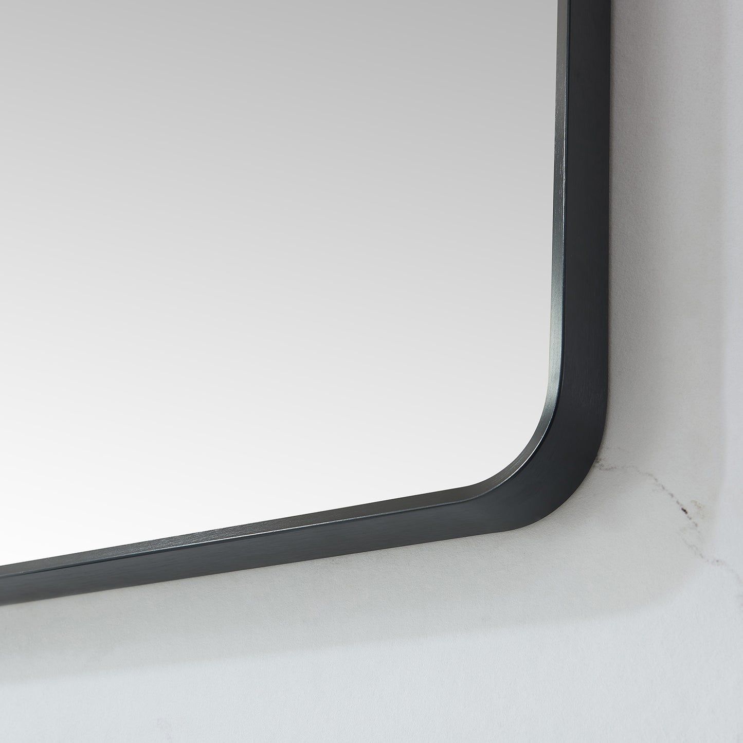 Vinnova, Mutriku 32 in. W x 36 in. H Rectangle Metal Wall Mirror in Brushed Black