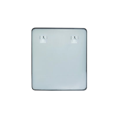 Vinnova, Mutriku 32 in. W x 36 in. H Rectangle Metal Wall Mirror in Brushed Black