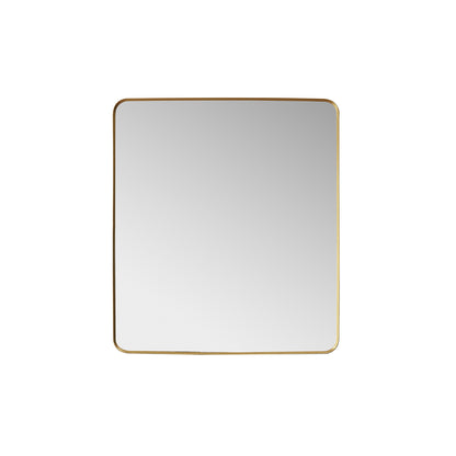 Vinnova, Mutriku 32 in. W x 36 in. H Rectangle Metal Wall Mirror in Brushed Gold
