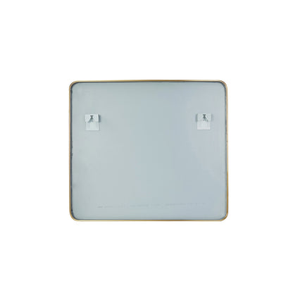 Vinnova, Mutriku 32 in. W x 36 in. H Rectangle Metal Wall Mirror in Brushed Gold