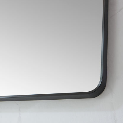 Vinnova, Mutriku 48 in. W x 32 in. H Rectangle Metal Wall Mirror in Brushed Black