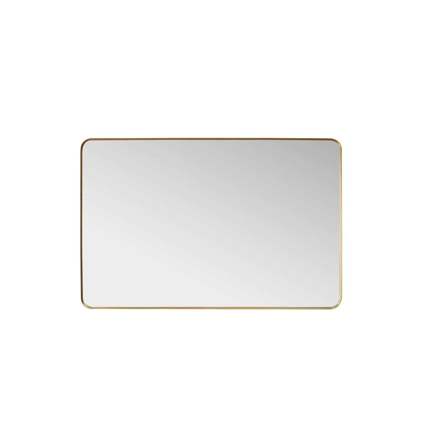 Vinnova, Mutriku 48 in. W x 32 in. H Rectangle Metal Wall Mirror in Brushed Gold