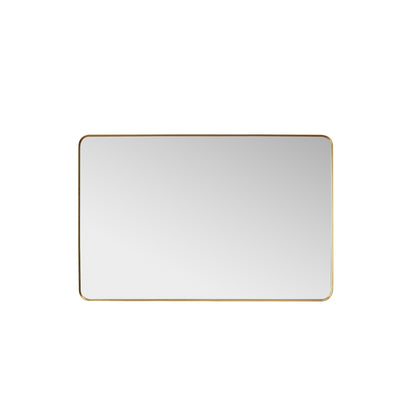 Vinnova, Mutriku 48 in. W x 32 in. H Rectangle Metal Wall Mirror in Brushed Gold