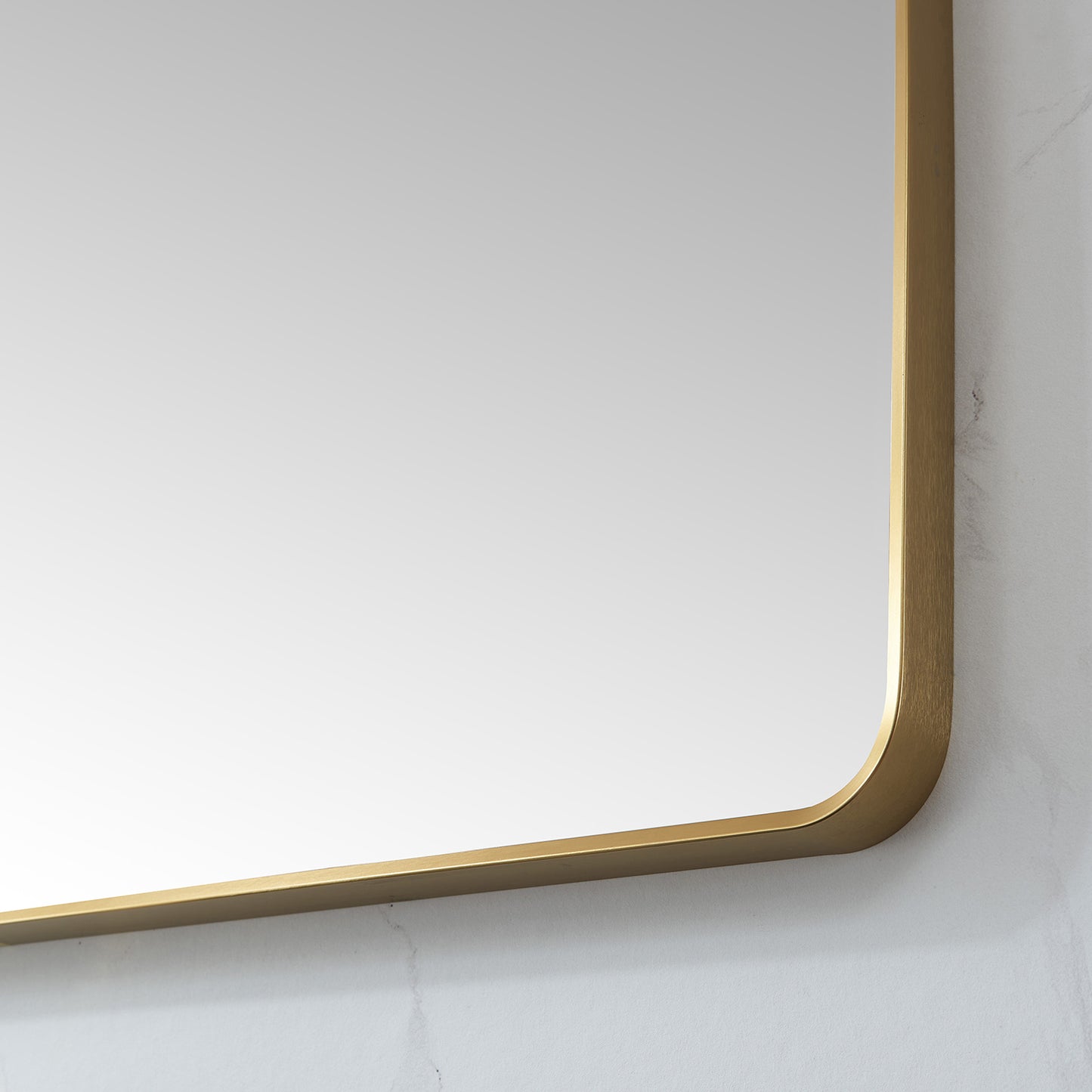 Vinnova, Mutriku 48 in. W x 32 in. H Rectangle Metal Wall Mirror in Brushed Gold