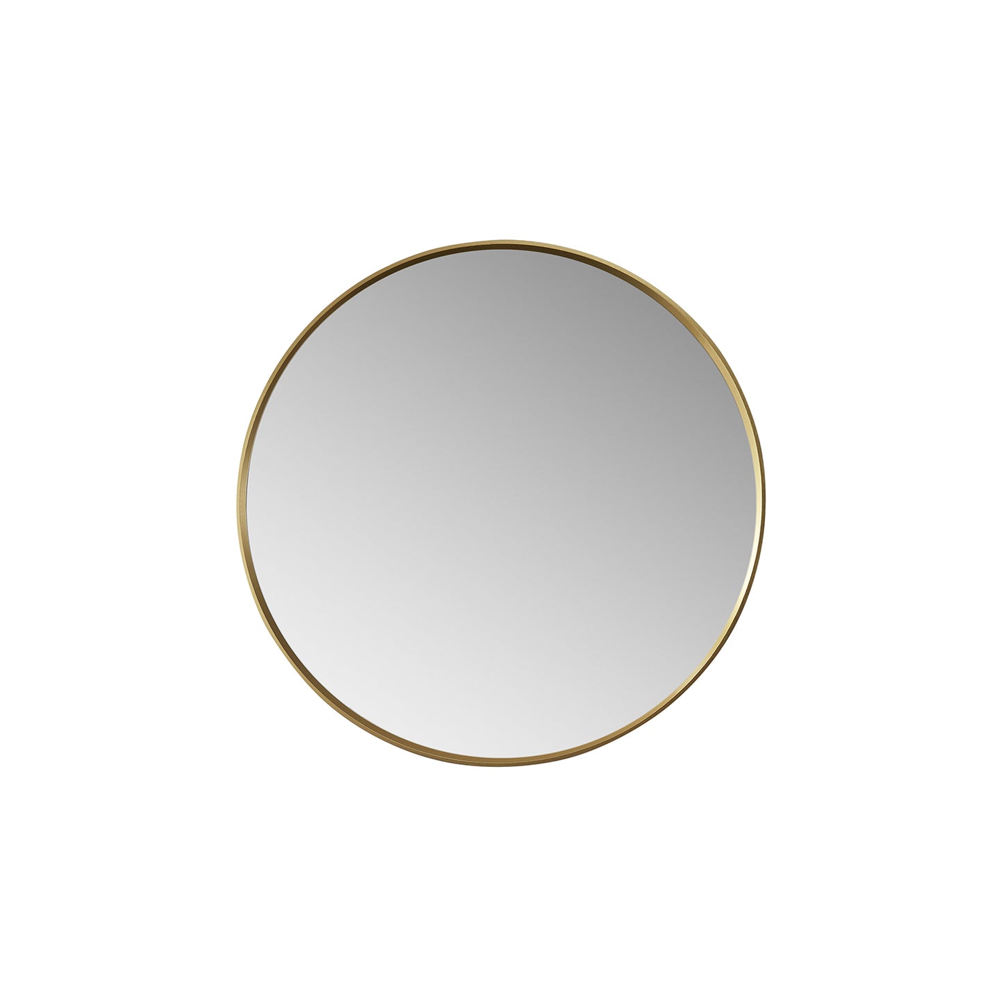 Vinnova, Cascante 28 in. W x 28 in. H Round Metal Wall Mirror in Brushed Gold