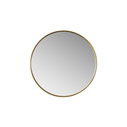 Vinnova, Cascante 28 in. W x 28 in. H Round Metal Wall Mirror in Brushed Gold