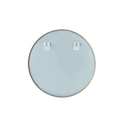Vinnova, Cascante 28 in. W x 28 in. H Round Metal Wall Mirror in Brushed Gold