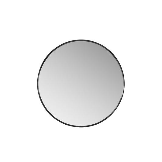 Vinnova, Cascante 32 in. W x 32 in. H Round Metal Wall Mirror in Brushed Black