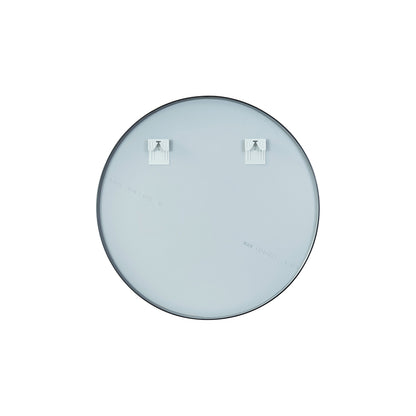 Vinnova, Cascante 32 in. W x 32 in. H Round Metal Wall Mirror in Brushed Black