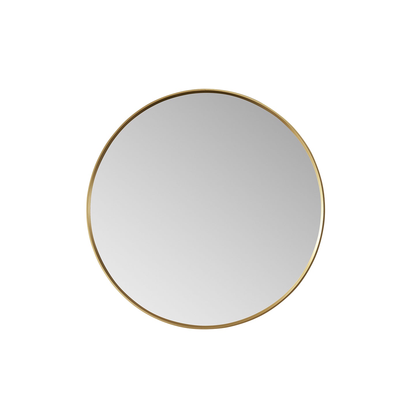 Vinnova, Cascante 32 in. W x 32 in. H Round Metal Wall Mirror in Brushed Gold
