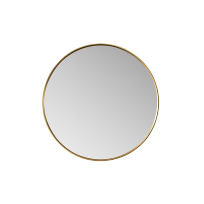 Vinnova, Cascante 32 in. W x 32 in. H Round Metal Wall Mirror in Brushed Gold