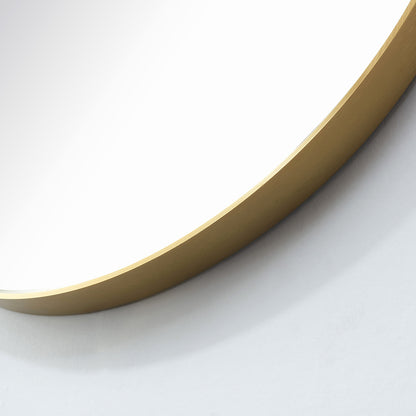 Vinnova, Cascante 32 in. W x 32 in. H Round Metal Wall Mirror in Brushed Gold