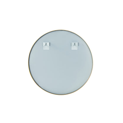 Vinnova, Cascante 32 in. W x 32 in. H Round Metal Wall Mirror in Brushed Gold