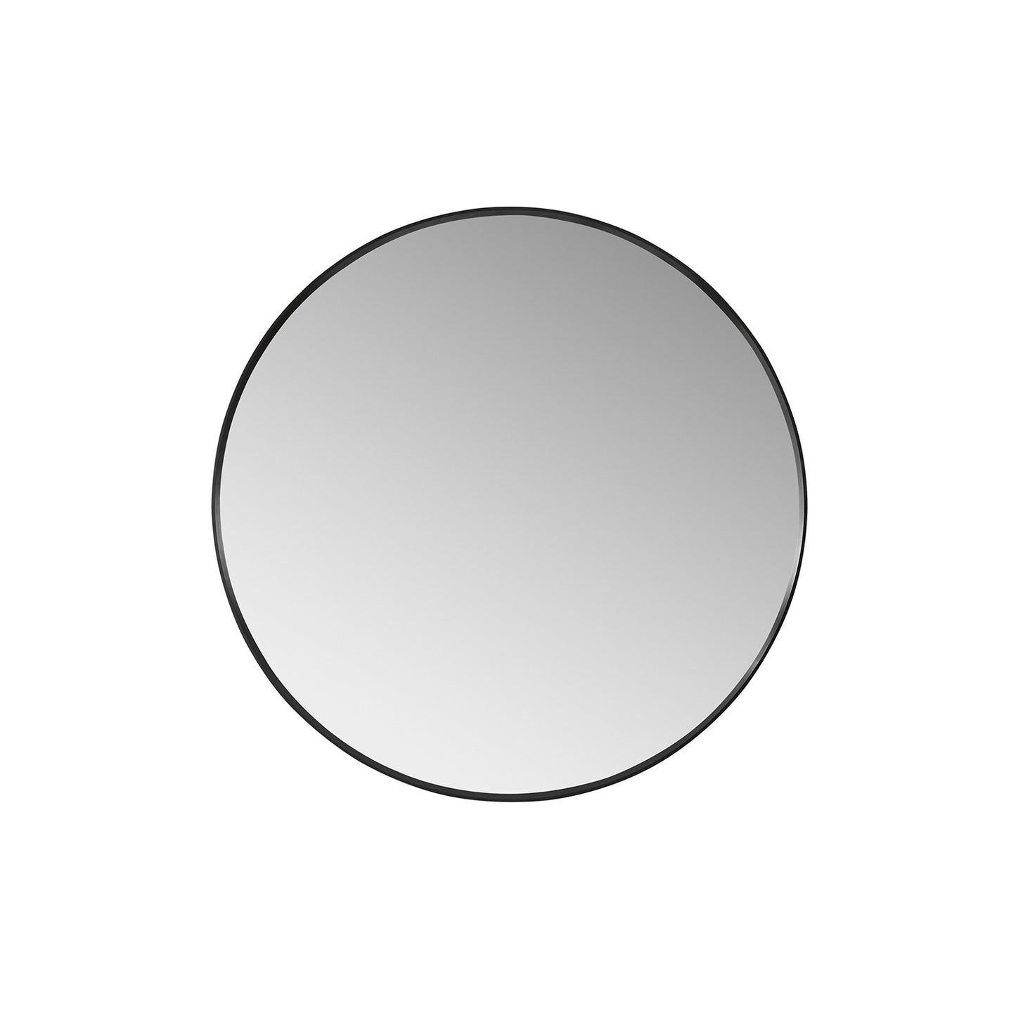 Vinnova, Cascante 35.4 in. W x 35.4 in. H Round Metal Wall Mirror in Brushed Black